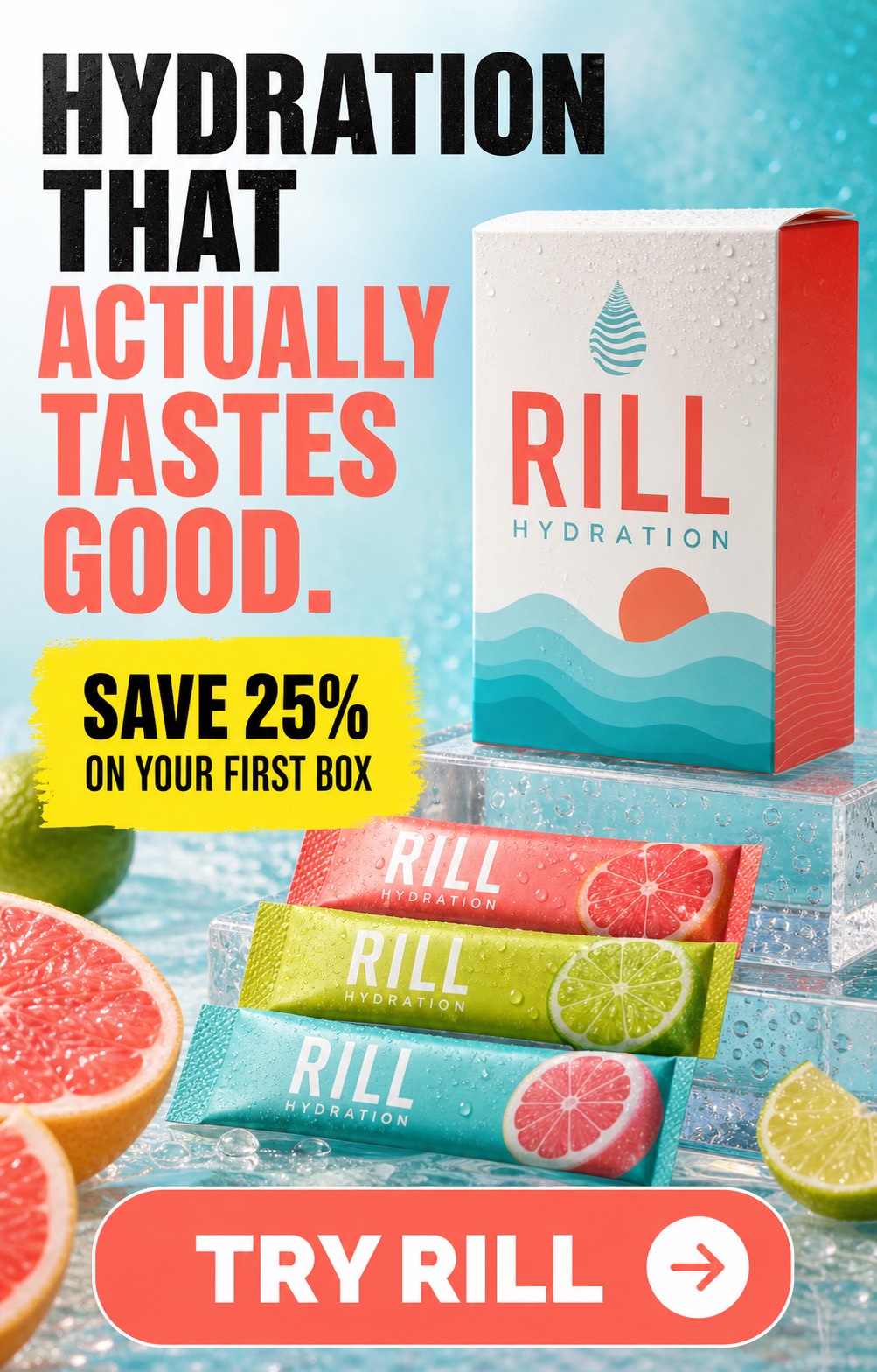 Feature benefit hydration ecommerce static ad