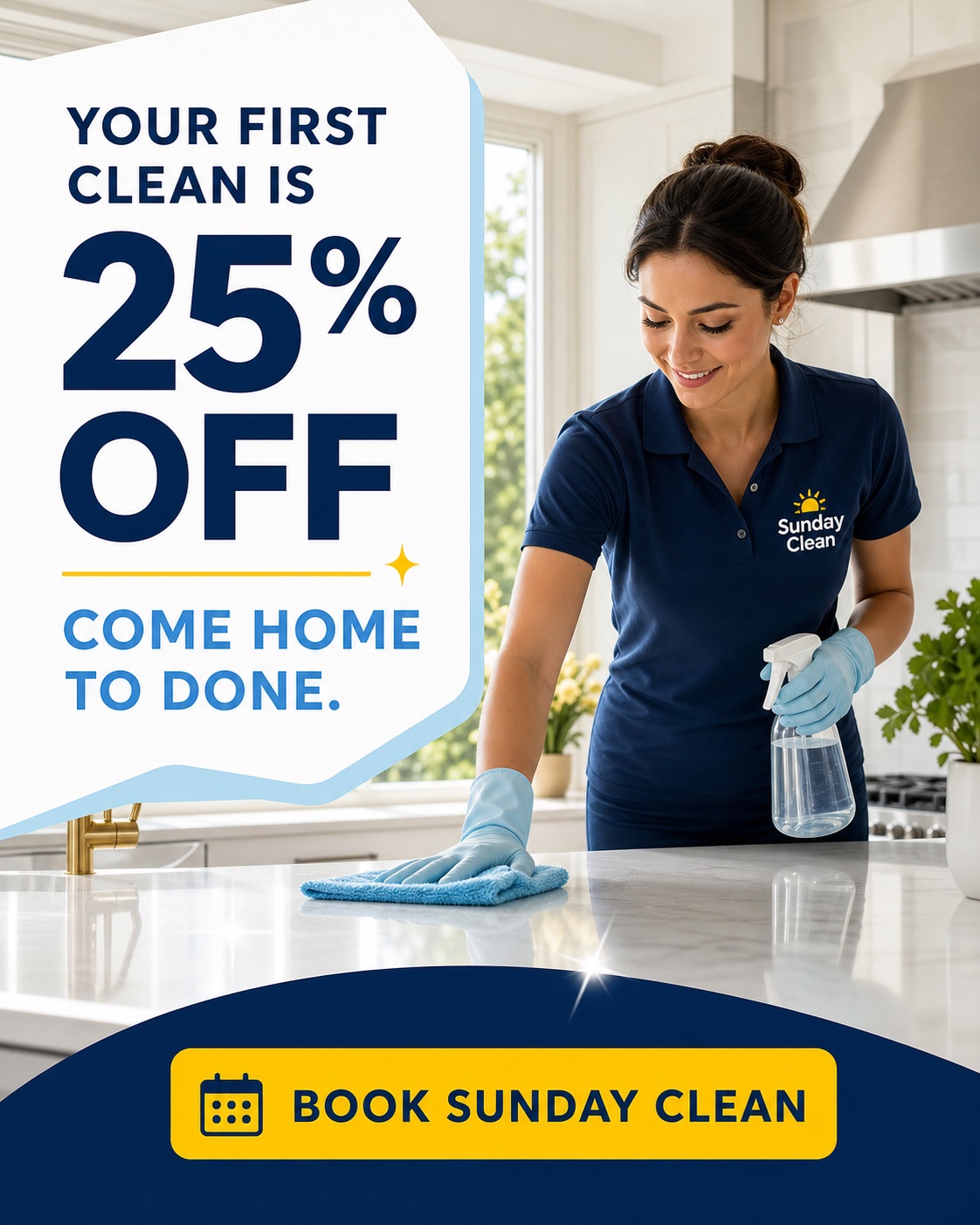 Offer-first local home cleaning service static ad